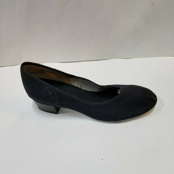 Angelo Luzio 902 Women's Size 5.5B Black Canvas Slip-On Ballroom Pumps Exam Shoe - Picture 5 of 5